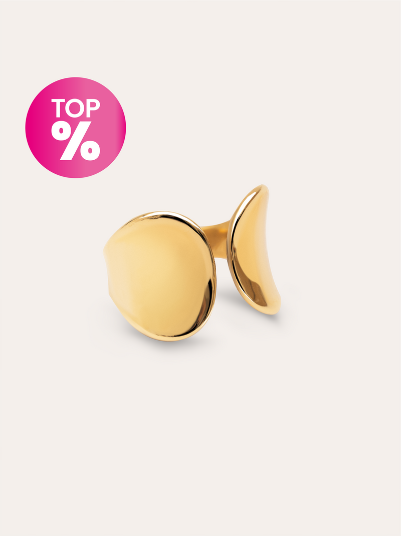 Anillo Honey Acero Baño Oro