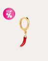 Chilly Pepper Enamel Gold Single Earring 