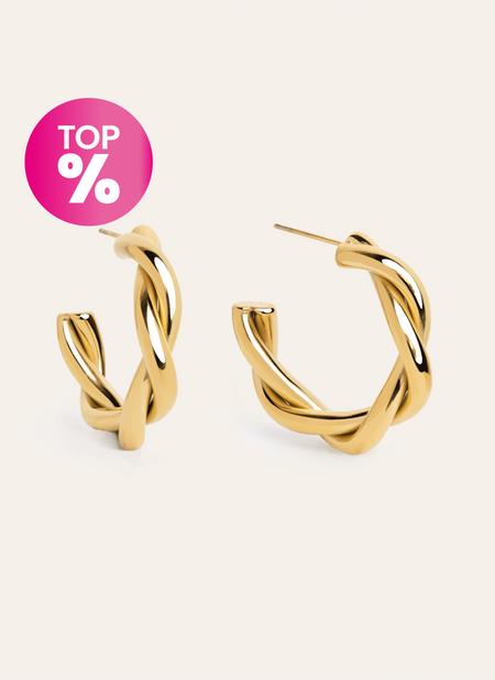 Lina Stainless Steel Gold Earrings