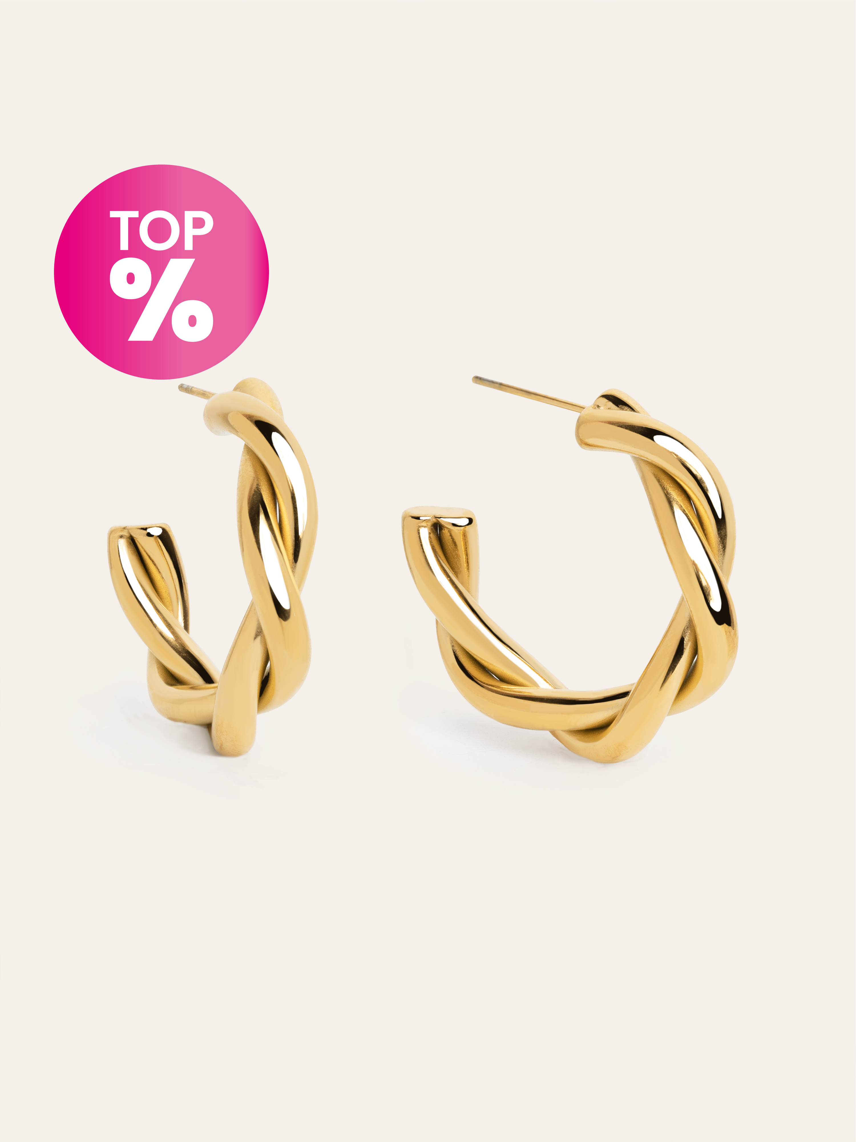 Lina Stainless Steel Gold Earrings