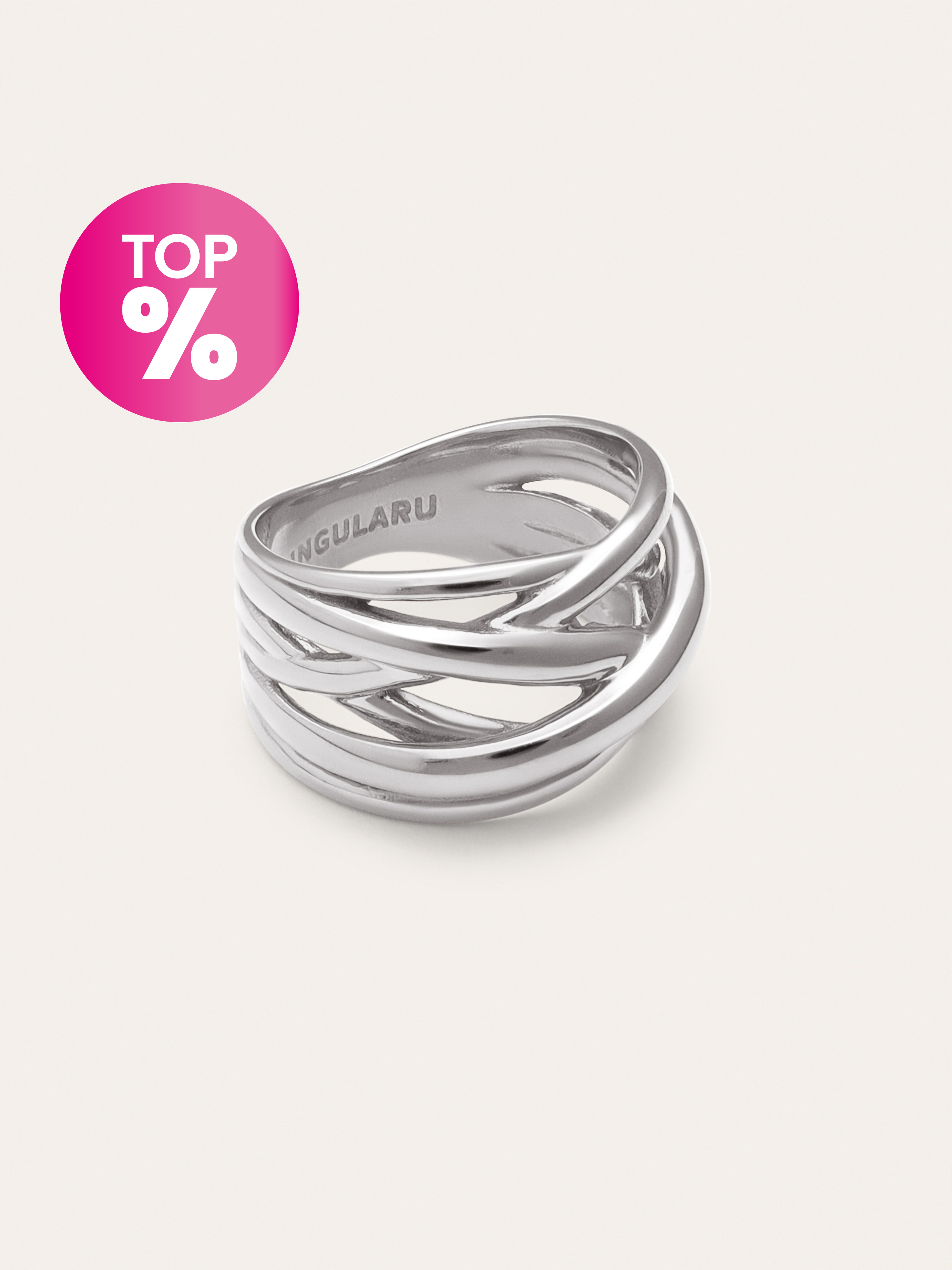 Triple Cross Stainless Steel Ring