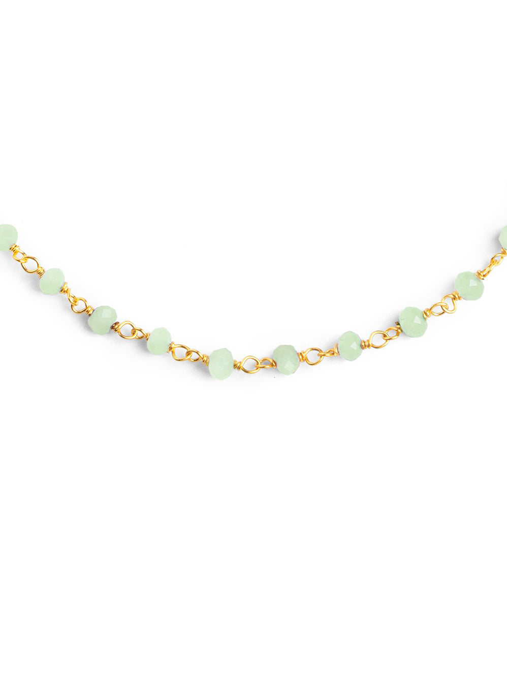 Collar Crystals Jade Plata Baño Oro