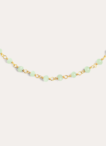 Collar Crystals Jade Plata Baño Oro