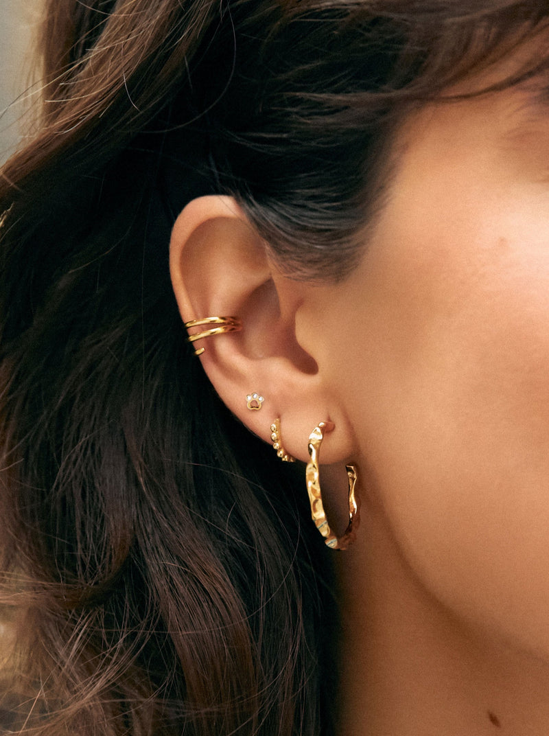 Mini Paw Gold Single Earring