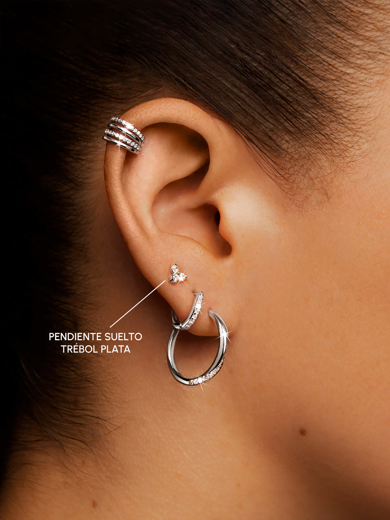 Clover Silver Single Earring