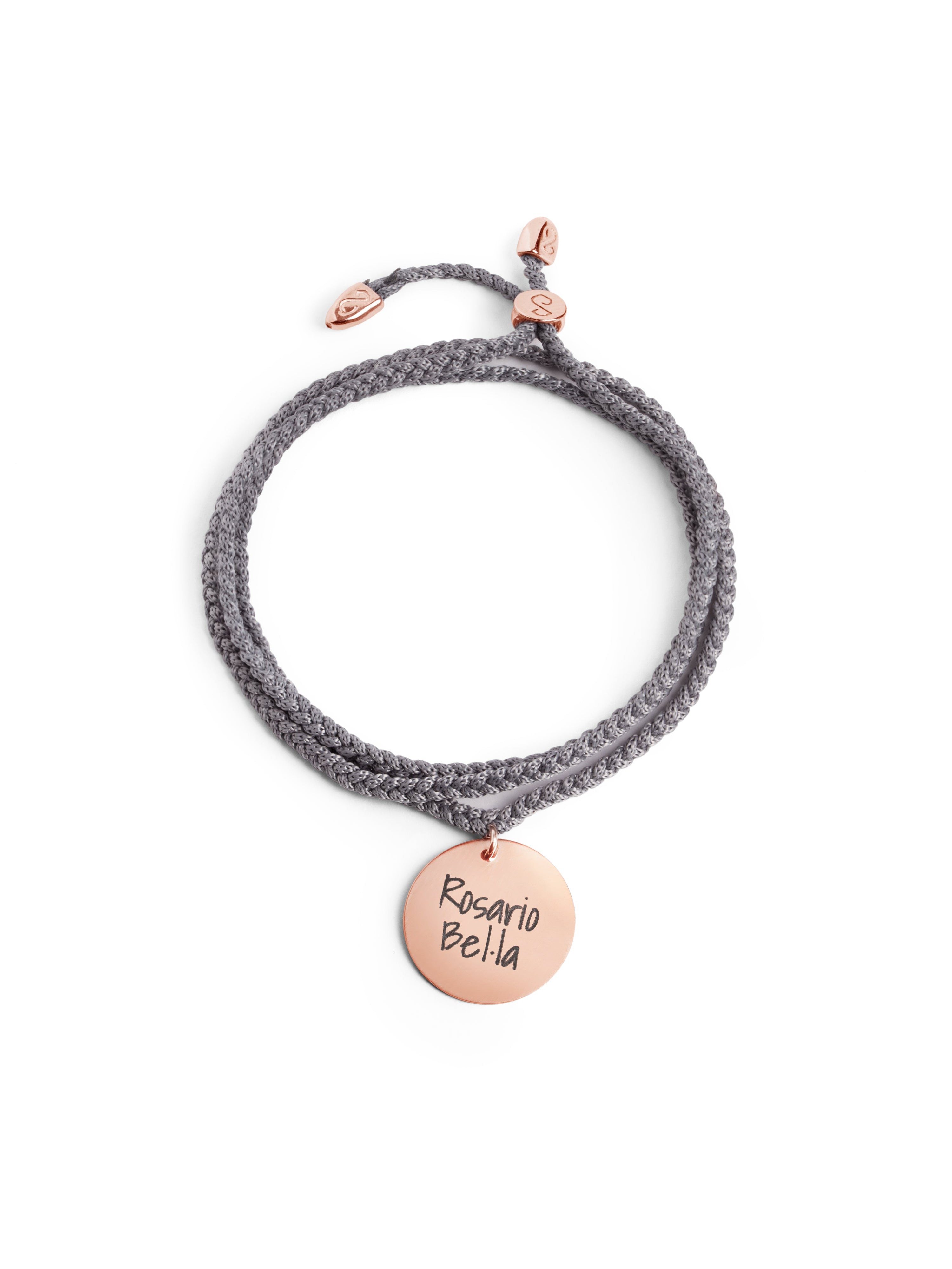 Pulsera Personalizada Dream Chic Gris Oscuro Oro Rosa