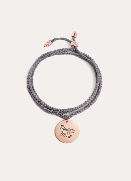 Pulsera Personalizada Dream Chic Gris Oscuro Plata Baño Oro Rosa