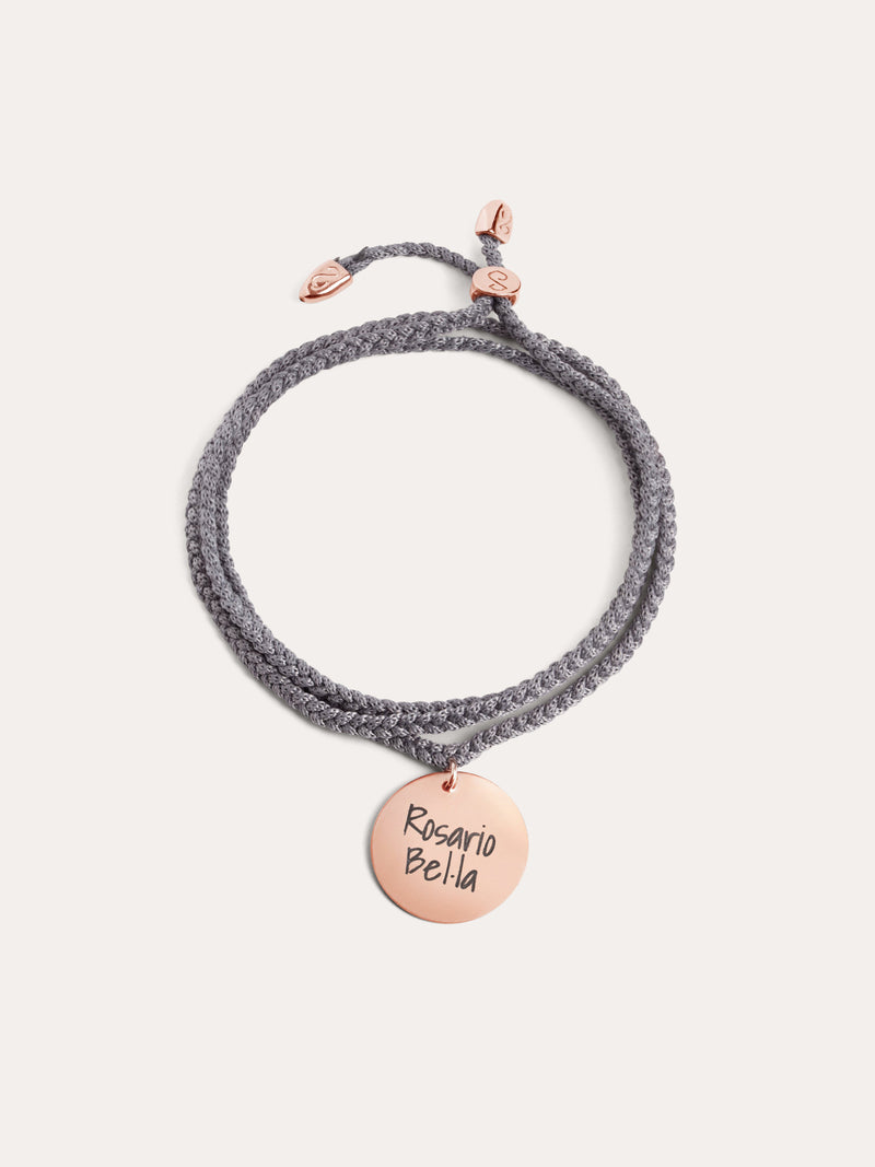 Dream Chic Dark Grey Personalized Rose Gold Bracelet 