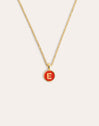 Collar Letter Rainbow Enamel Plata Baño Oro