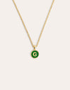 Collar Letter Rainbow Enamel Plata Baño Oro