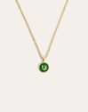 Collar Letter Rainbow Enamel Plata Baño Oro