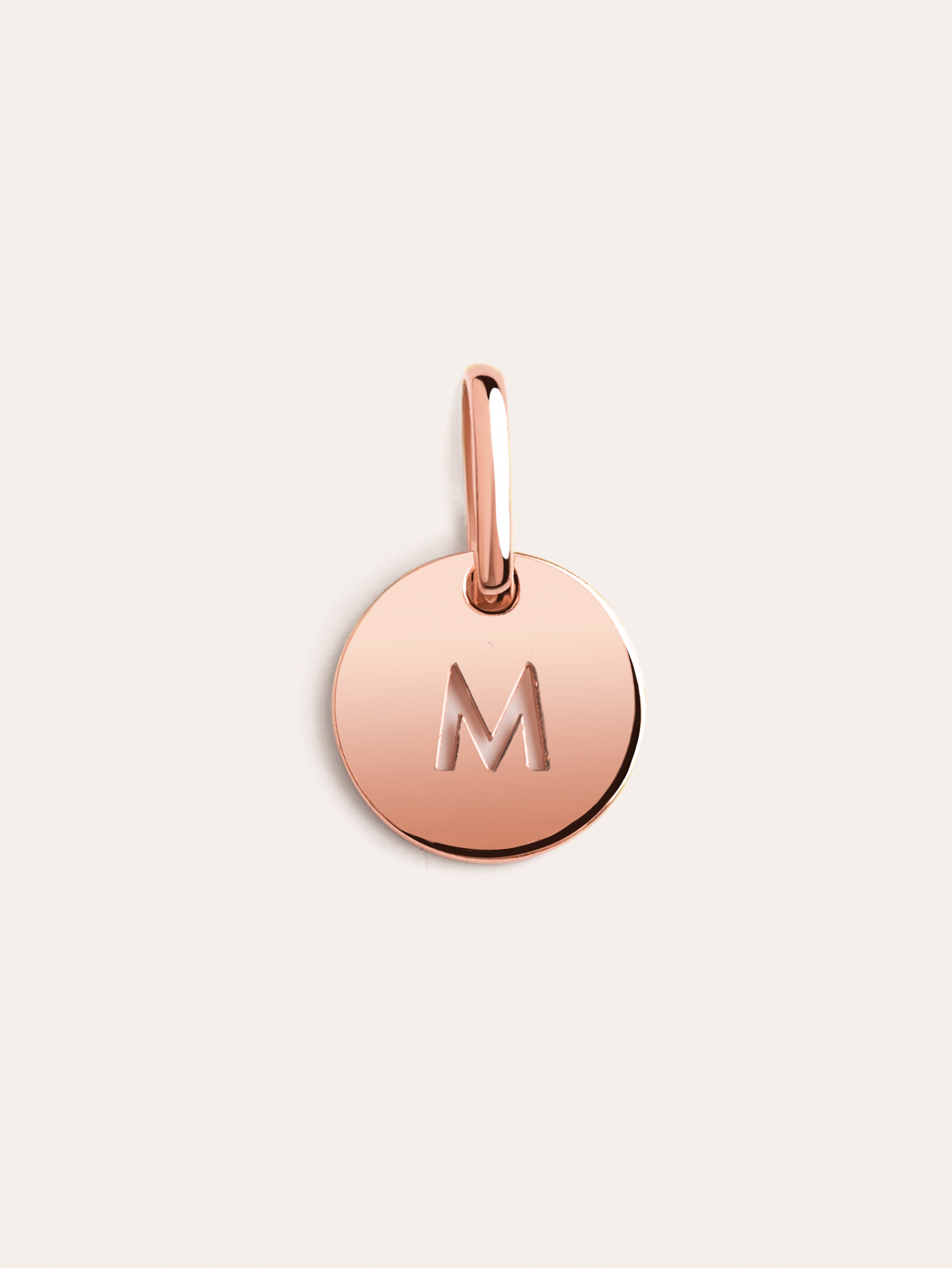 Mini Medallion Letter Plata Baño Oro Rosa