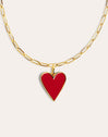 Collar Lovely Heart Red Enamel Baño Oro