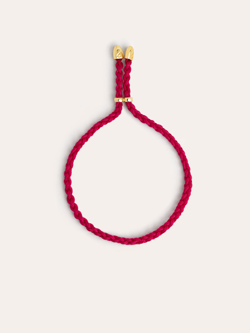 Fuchsia Letters Personalized Gold Bracelet