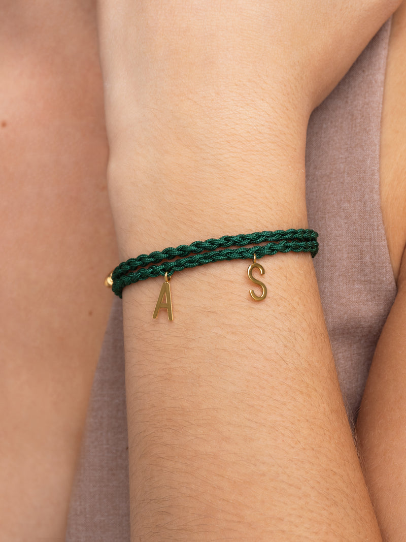 Pine Letters Personalized Gold Bracelet
