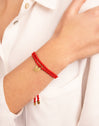 Pulsera Personalizada Red Letters Plata Baño Oro