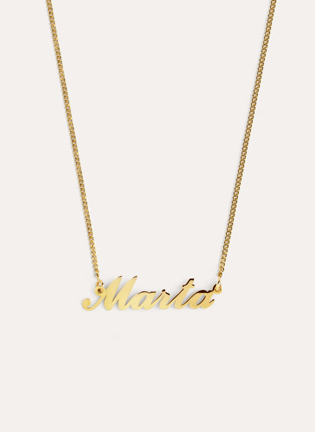 Collar Personalizado Carrie Plata Baño Oro