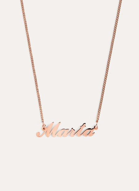 Collar Personalizado Carrie Plata Baño Oro Rosa