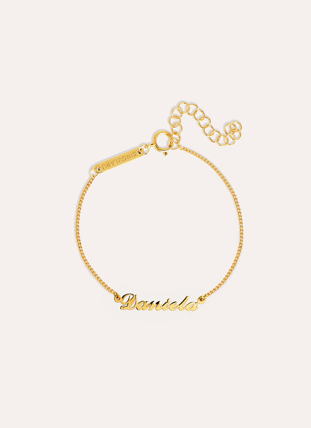 Pulsera Personalizada Carrie Plata Baño Oro