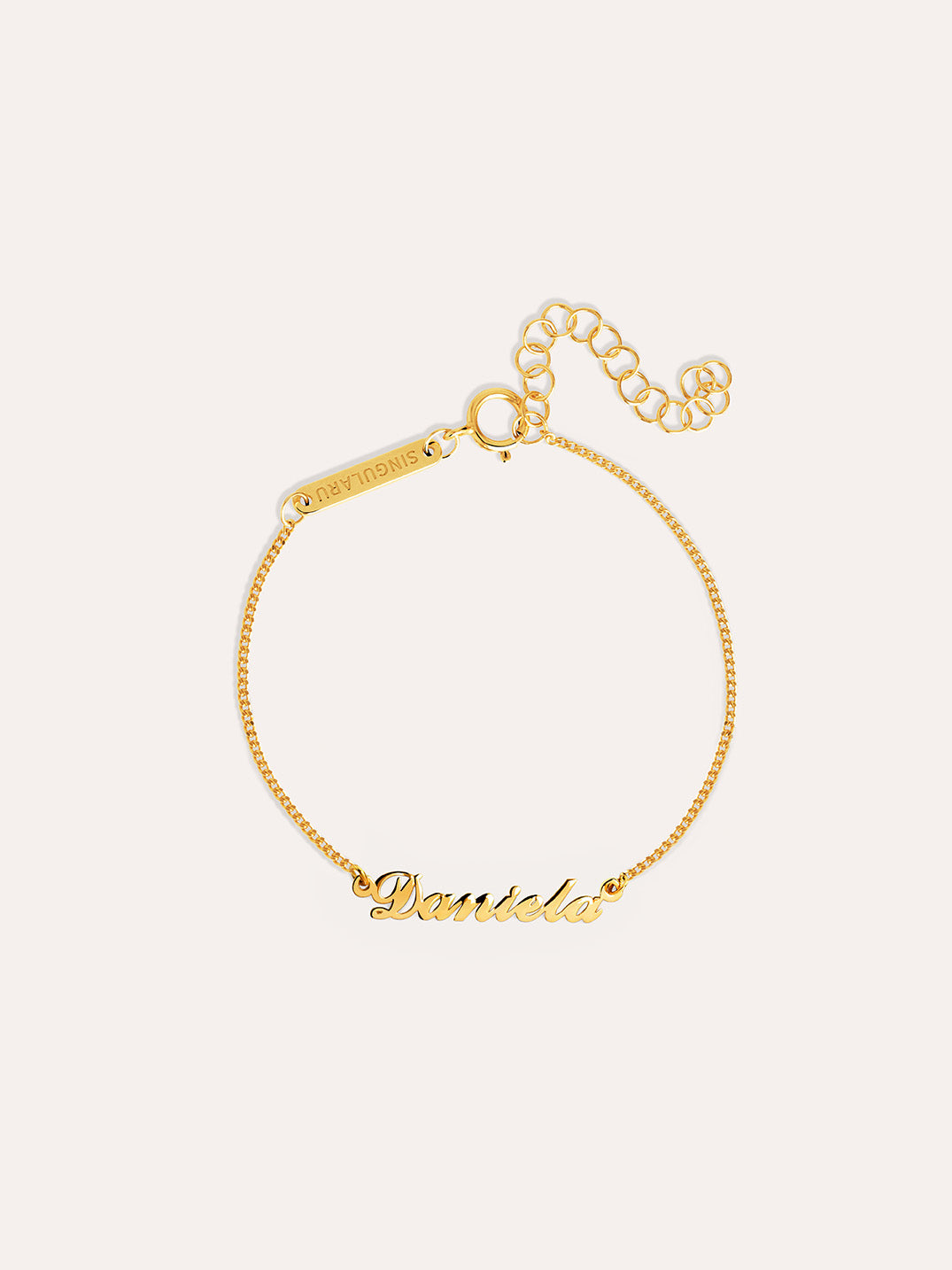 Pulsera Personalizada Carrie Plata Baño Oro