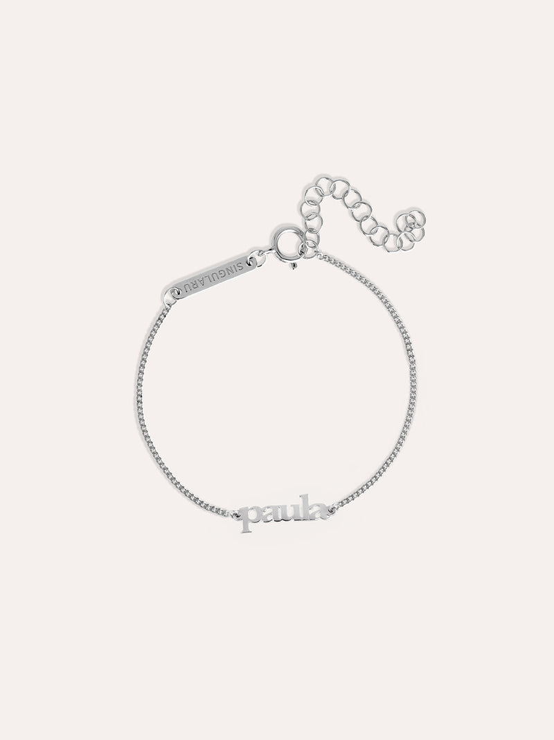 Monogram Personalized Silver Bracelet