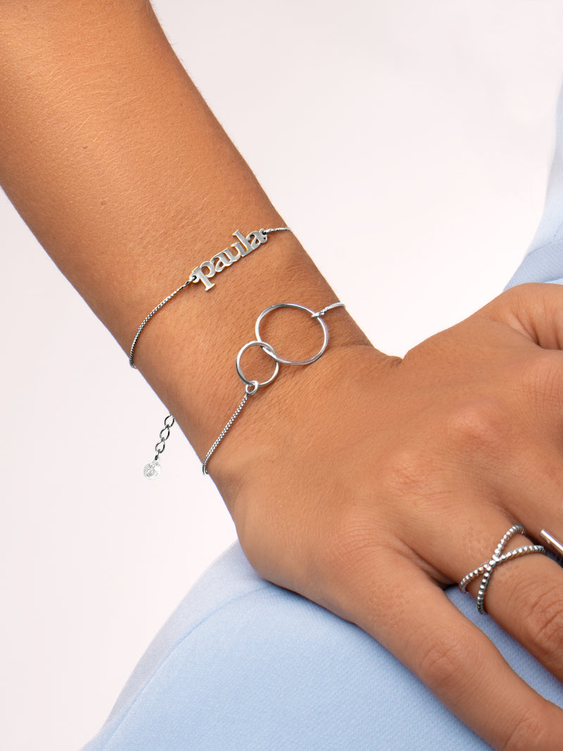 Monogram Personalized Silver Bracelet