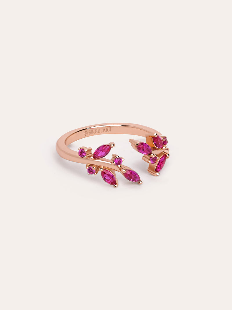 Raspberry Bougainvillea Ring Rose Gold 
