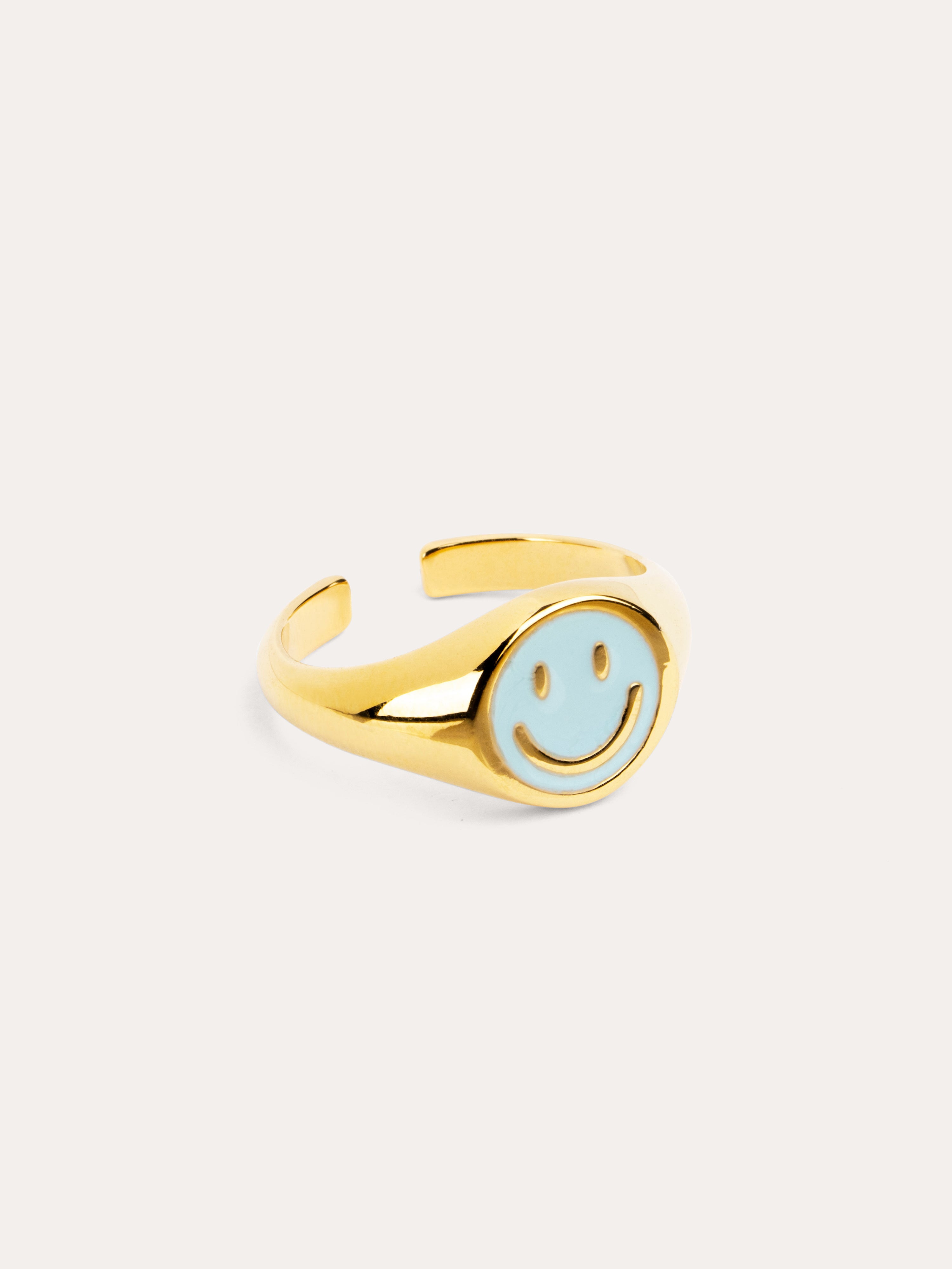 Anillo Smiley Sky Enamel Oro