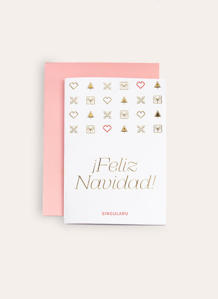 Tarjeta Feliz Navidad Iconos