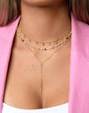 Collar Crystals Colors Oro Puesta