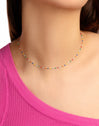 Collar Dots Colors Enamel Plata