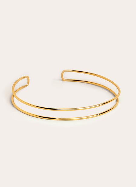 Choker Double Ring Baño Oro