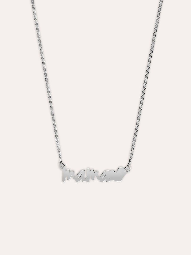 Mama Heart Silver Necklace