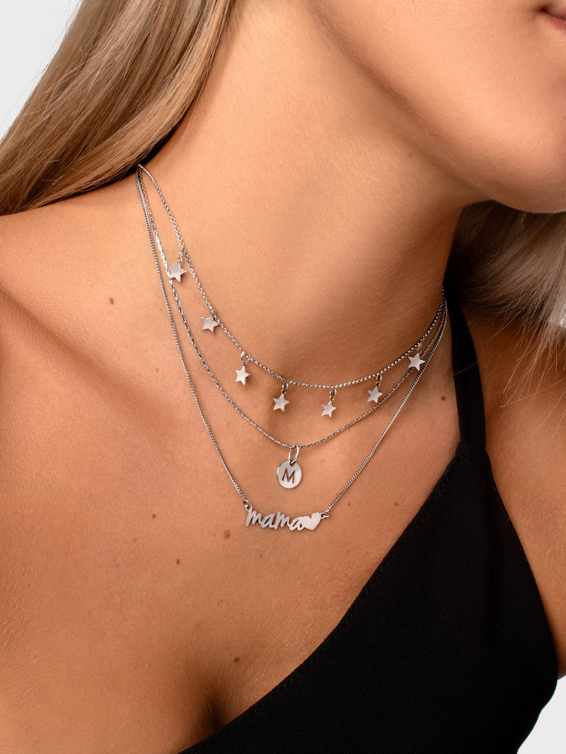 Mama Heart Silver Necklace