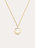 Collar Smiley White Enamel Baño Oro