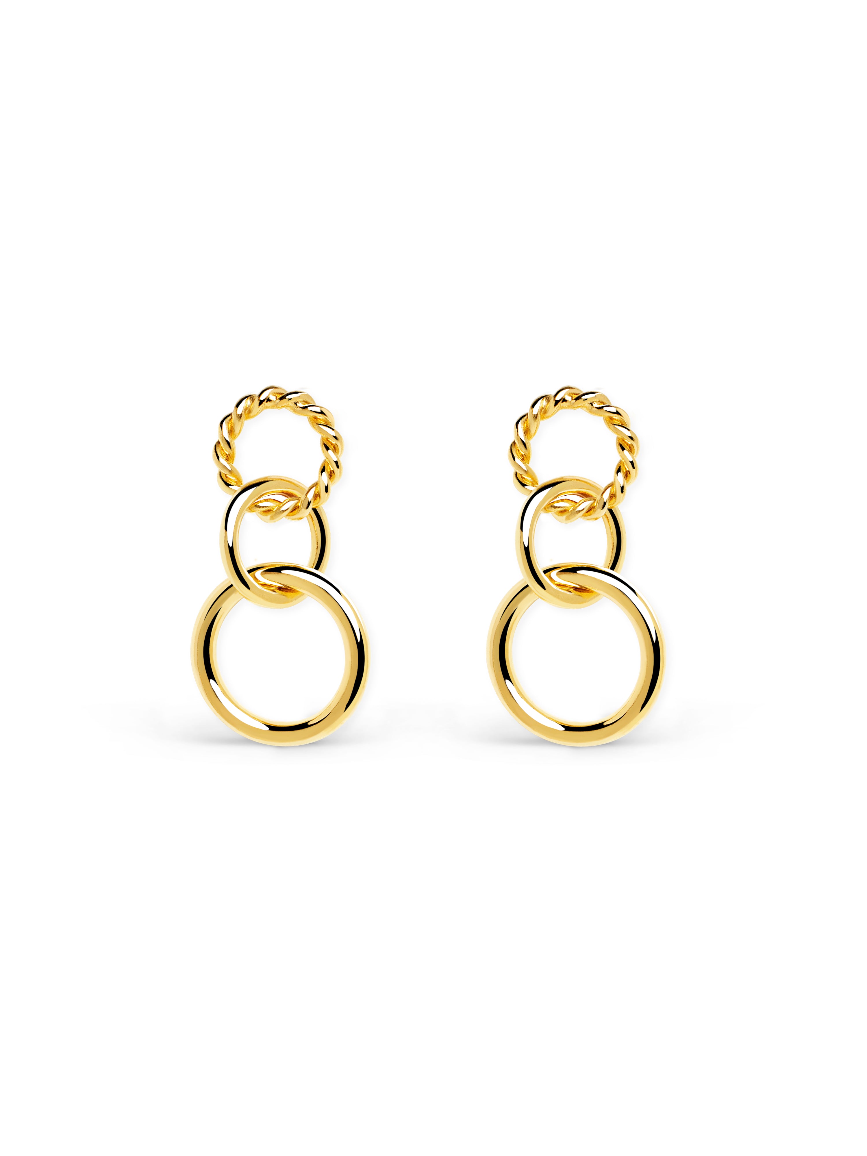 Pendientes Circles Twist Oro