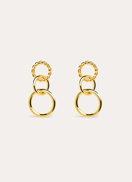 Pendientes Circles Twist Baño Oro