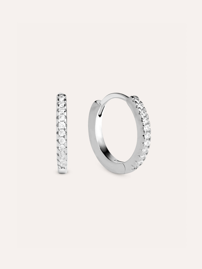 Cleo L Silver Hoop Earrings