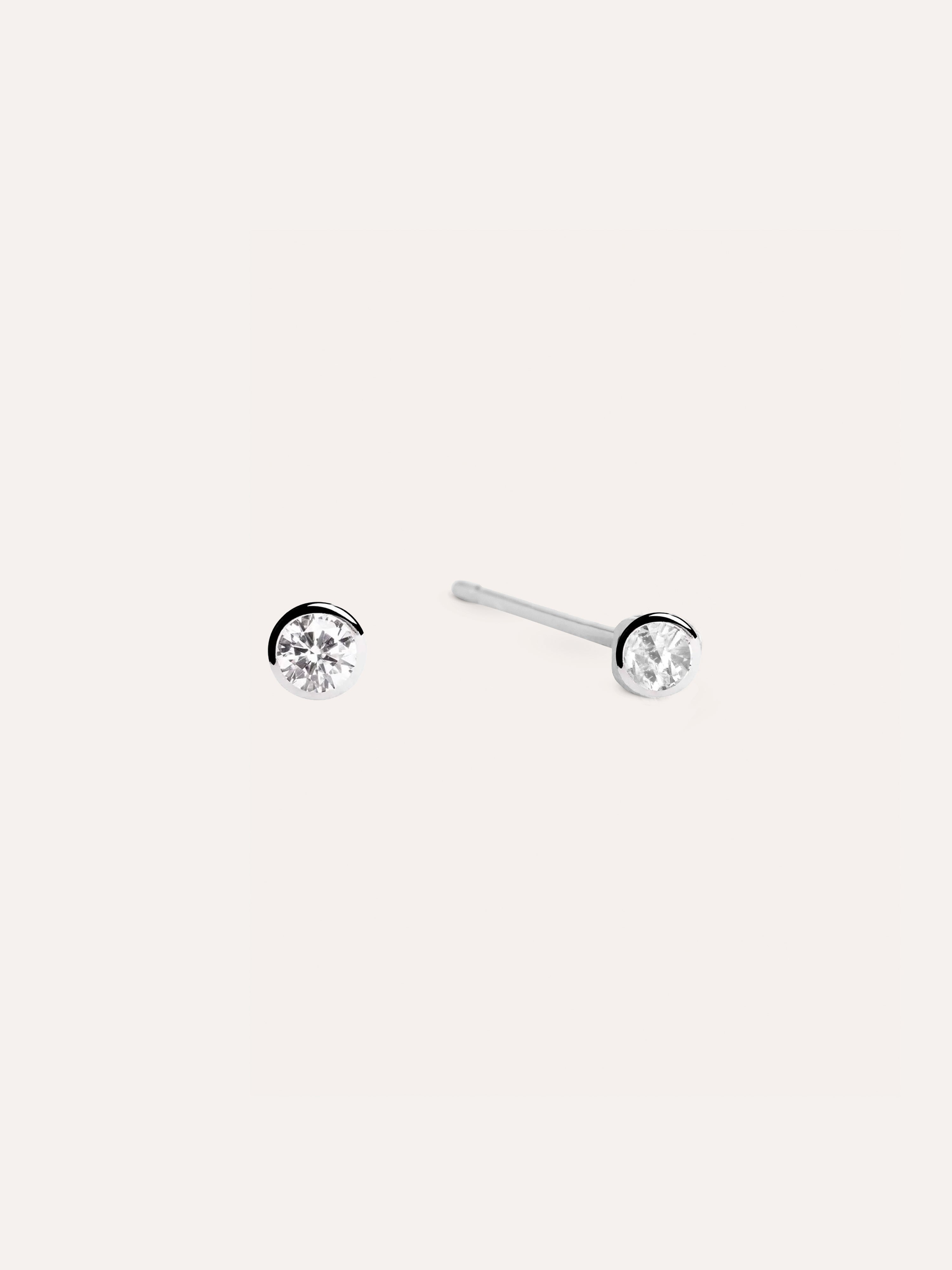 Pendientes Mini Spark 3mm Plata