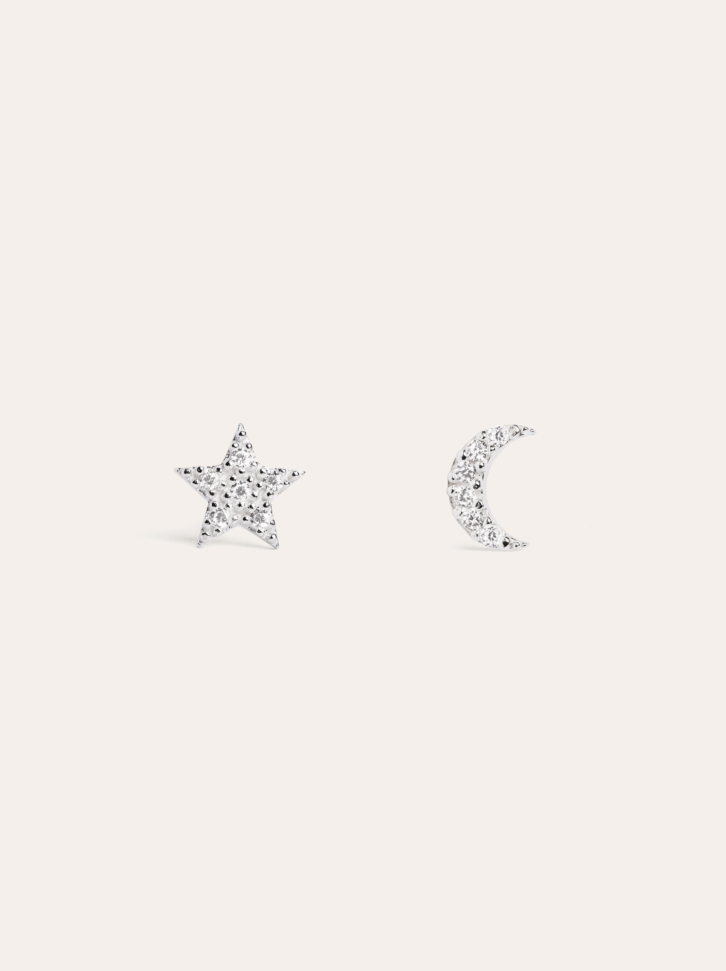 Pendientes Moon & Star Plata