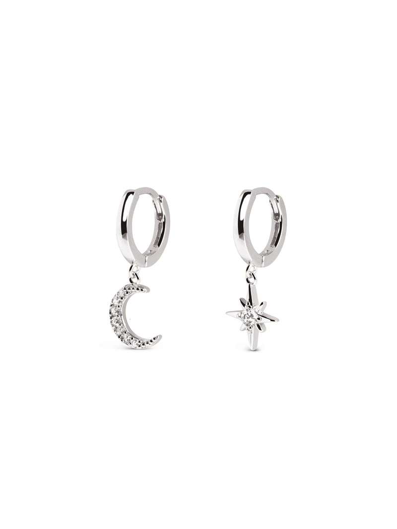 Polar Moon Spark Silver Earrings