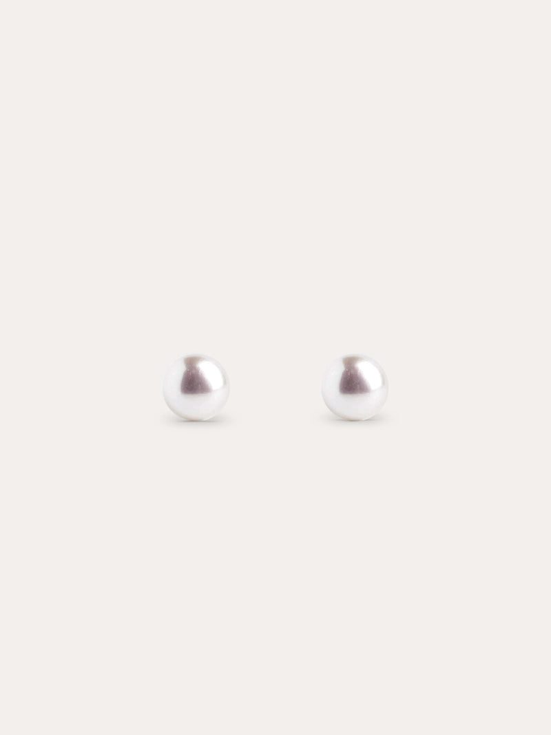 Single Pearl Silver Earrings