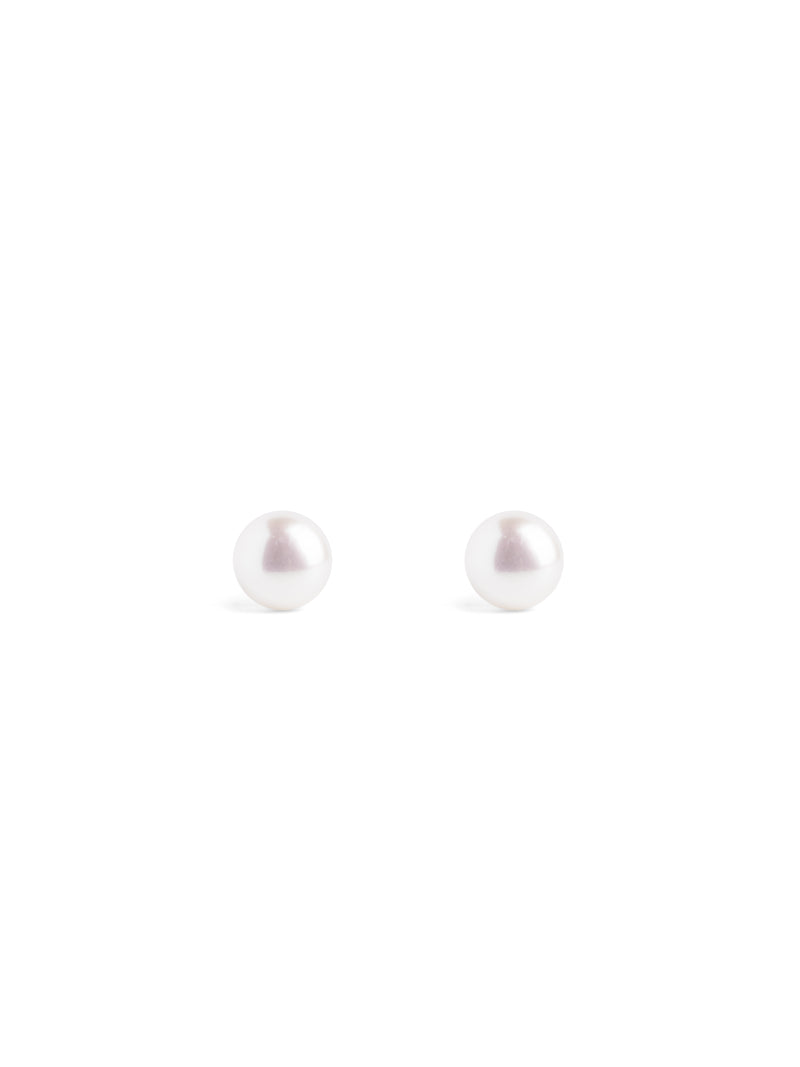 Single Pearl Silver Earrings