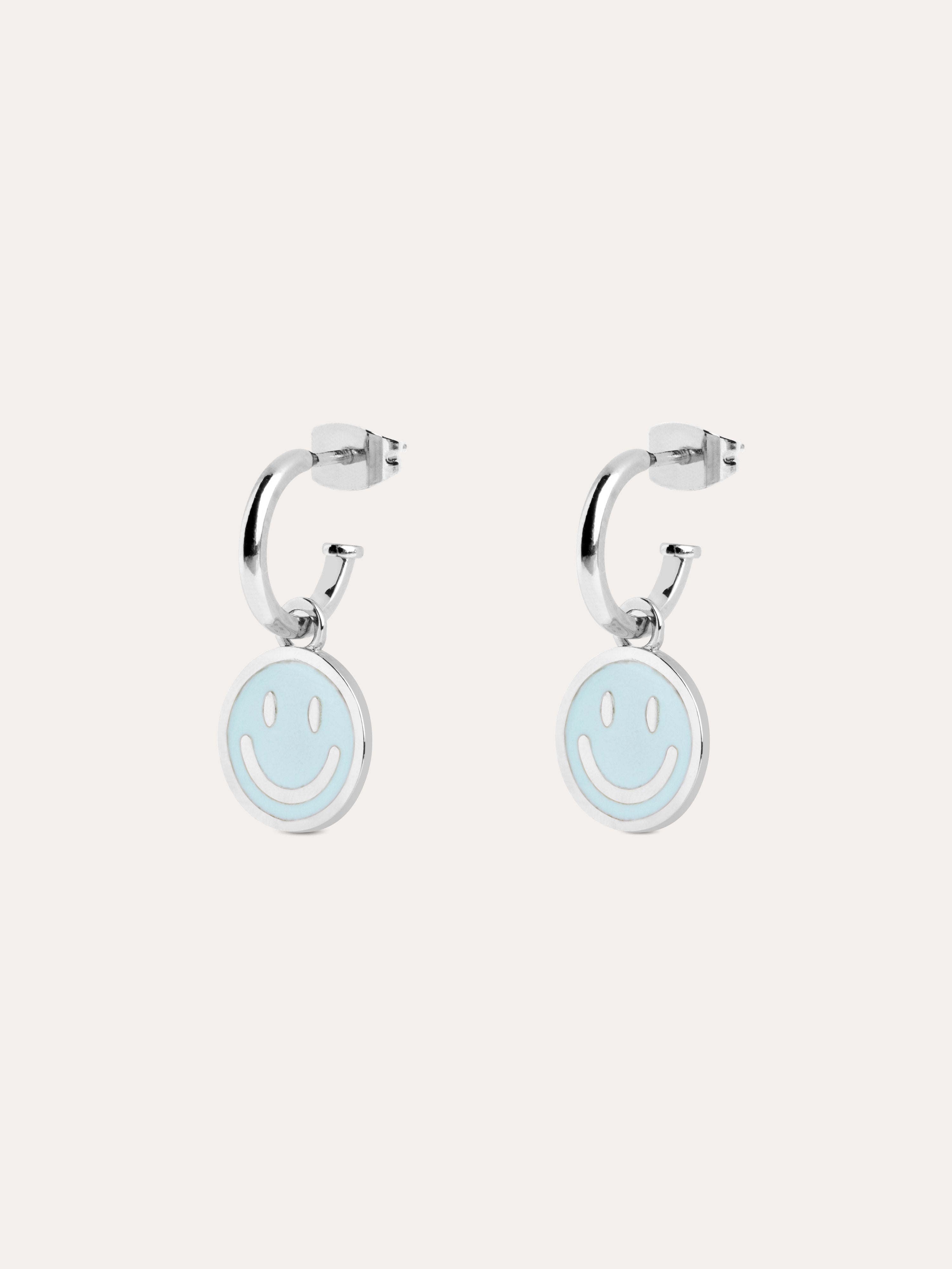 Pendientes Aro Smiley Sky Enamel