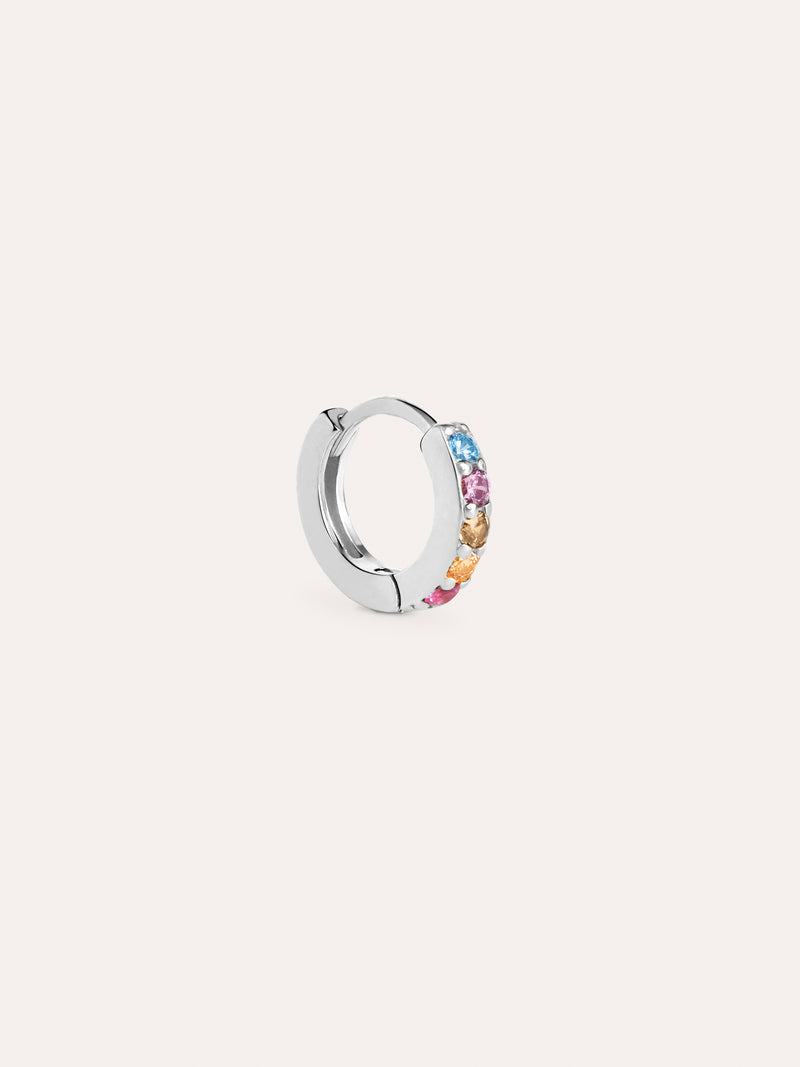 Cleo M Colors Silver Hoop Single Earring