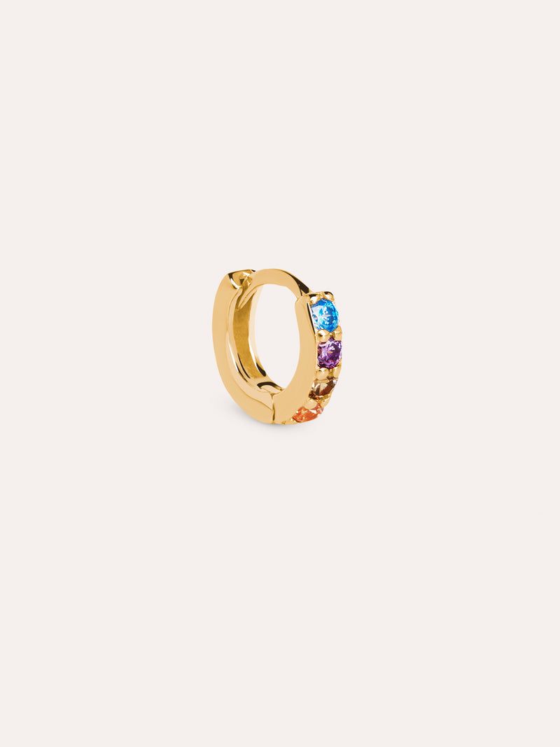 Single Hoop Earring Cleo S Colors Silver Gold Plated