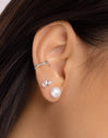 Pendientes Single Pearl Plata