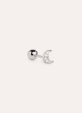 Mini Moon Spark Silver Single Earring