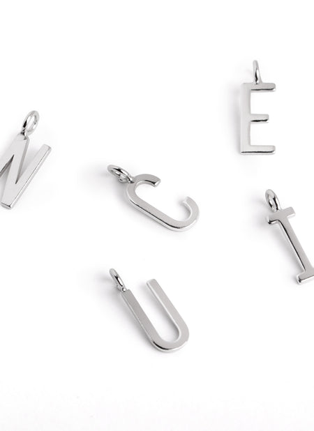 Silver Initial Personalized Letters Necklace C